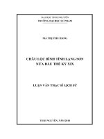 Châu Lộc Bình tỉnh Lạng Sơn nửa đầu thế ký XIX (Luận văn thạc sĩ)