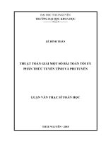 Thuật toán giải một số bài toán tối ưu phân thức tuyến tính và phi tuyến 