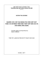 Nghiên cứu chế tạo màng phủ hỗn hợp oxit thiếc và antimon trên nền thép hợp kim cao và khả năng ứng dụng (tt) 