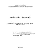 NGHIÊN CỨU QUY TRÌNH CHẾ BIẾN TRÀ TÚI LỌC GẠO LỨC  GỪNG Họ