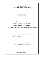 Xây dựng ONTOLOGY phục vụ lưu trữ và tìm kiếm trực tuyến các tài liệu của chi cục văn thư lưu trữ tĩnh quảng ngãi