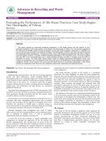 evaluating the performance of 3rs waste practices case studyregionone municipality of tehran 2475 7675 1000130