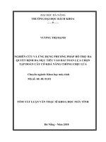Nghiên cứu và ứng dụng phương pháp hỗ trợ ra quyết định đa mục tiêu vào bài toán lựa chọn tập đoàn cây có khả năng chống chịu lửa