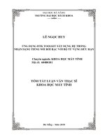 Ứng dụng HTK toolkit xây dựng hệ thống nhận dạng tiếng nói rời rạc với bộ từ vựng hữu hạn