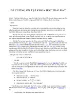 ĐỀ CƯƠNG ôn tập KHOA học TRÁI đất ĐHKHTNHN