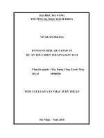 Đánh giá hiệu quả kinh tế dự án thủy điện thượng kon tum