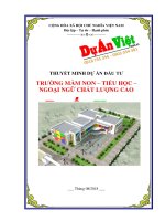 Dự án Trường Mầm non Tiểu học Ngoại ngữ Chất lượng cao tỉnh Lâm Đồng 0918755356