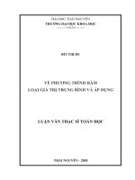 Về phương trình hàm loại giá trị trung bình và áp dụng 