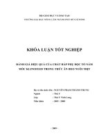 ĐÁNH GIÁ HIỆU QUẢ CỦA CHẤT HẤP PHỤ ĐỘC TỐ NẤM MỐC KLINOFEED TRONG THỨC ĂN HEO NUÔI THỊT
