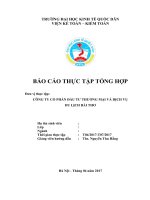 BÁO CÁO THỰC TẬP TỔNG HỢP CÔNG TY CỔ PHẦN ĐẦU TƯ THƯƠNG MẠI VÀ DỊCH VỤ  DU LỊCH BÀI THƠ