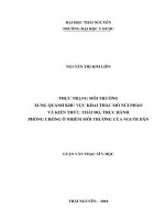 Thực trạng môi trường xung quanh khu vực khai thác mỏ Núi Pháo và kiến thức, thái độ, thực hành phòng chống ô nhiễm môi trường của người dân (Luận văn thạc sĩ)