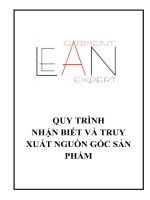Quy trình nhận biết và truy xuất nguồn gốc sản phẩm