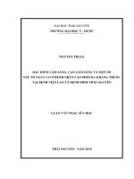 Đặc điểm lâm sàng, cận lâm sàng và một số yếu tố nguy cơ ở bệnh nhân lao đa kháng thuốc tại bệnh viện Lao và Bệnh phổi Thái Nguyên (Luận văn thạc sĩ)