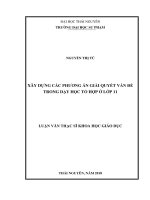 Xây dựng các phương án giải quyết vấn đề trong dạy học tổ hợp ở lớp 11 (Luận văn thạc sĩ)