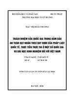 Trách nhiệm quốc gia trong đảm bảo an toàn hạt nhân theo quy định của pháp luật quốc tế, thực tiễn thực thi ở một số quốc gia và bài học kinh nghiệm đối với việt nam (tt) 