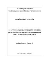 Đo lường và đánh giá năng lực tài chính của các ngân hàng thương mại việt nam giai đoạn 2008 2014 theo mô hình camels 