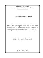 Mối liên kết động giữa giá vàng thế giới, giá dầu thế giới, tỷ giá hối đoái và thị trường chứng khoán việt nam 