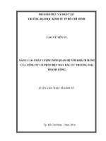 Nâng cao chất lượng mối quan hệ với khách hàng của công ty cổ phần dệt may đầu tư thương mại thành công 