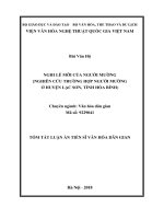 Nghi lễ mỡi của người mường (nghiên cứu trường hợp người mường ở huyện lạc sơn, tỉnh hòa bình)  (tt) 