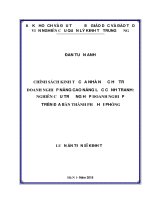 Chính sách kinh tế của nhà nước hỗ trợ doanh nghiệp nâng cao năng lực cạnh tranh nghiên cứu trường hợp doanh nghiệp trên địa bàn thành phố hải phòng 