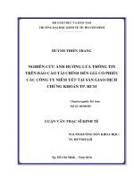 Nghiên cứu ảnh hưởng của thông tin trên báo cáo tài chính đến giá cổ phiếu tại sàn giao dịch chứng khoán thành phố hồ chí minh 