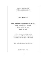 Nông thôn Việt Nam qua tiểu thuyết Thời xa vắng của Lê Lựu