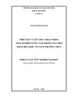 Thiết kế và tổ chức hoạt động trải nghiệm sáng tạo trong dạy học phần hóa học vô cơ ở trường THCS