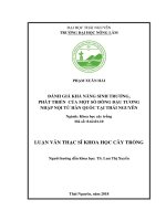 Đánh giá khả năng sinh trưởng, phát triển của một số dòng đậu tương nhập nội từ hàn quốc tại thái nguyên 