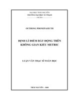 Định lí điểm bất động trên không gian kiểu metric 
