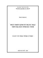 Phát triển kinh tế trang trại trên địa bàn tỉnh Bắc Ninh (Luận văn thạc sĩ)