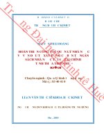 Hoàn thiện công tác quản lý nhà nước về vốn đầu tư xây dựng cơ bản từ ngân sách nhà nước tại sở tài chính tỉnh thừa thiên huế 