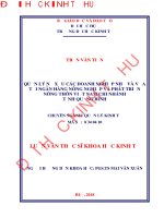 Quản lý nợ xấu các doanh nghiệp nhỏ và vừa tại ngân hàng nông nghiệp và phát triển nông thôn việt nam   chi nhánh tỉnh quảng bình 