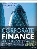Corporate finance principles and practice 7th by watson head