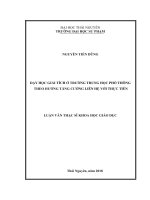 Dạy học giải tích ở trường trung học phổ thông theo hướng tăng cường liên hệ với thực tiễn 