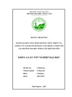 Ðánh giá khả năng sinh trưởng, phát triển của giống cây sachi (plukenetia volubilis l) nhập nội tại trường đại học nông lâm thái nguyên 