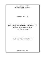 Hợp và tổ hợp lồi của các toán tử không giãn trung bình và ứng dụng (Luận văn thạc sĩ)