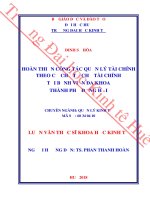 Hoàn thiện công tác quản lý tài chính theo cơ chế tự chủ tài chính tại bệnh viện đa khoa thành phố đồng hới 