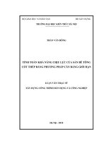 Tính toán khả năng chịu lực của sàn bê tông cốt thép bằng phương pháp cân bằng giới hạn (tt) 