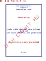 Hoàn thiện công tác quản lý ngân sách xã tại huyện lệ thủy, tỉnh quảng bình 