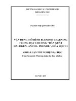 Vận dụng mô hình blended learning trong dạy chương “dẫn xuất halogen  ancol  phenol”, hóa học 11