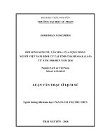 Đời sống kinh tế, văn hóa của cộng đồng người Việt định cư tại tỉnh Champasak (Lào) từ năm 1986 đến năm 2016 (Luận văn thạc sĩ)