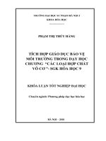 Tích hợp giáo dục bảo vệ môi trường trong dạy học chương các loại hợp chất vô cơ   SGK hóa học 9