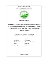 Nghiên cứu ảnh hưởng của một số thuốc trừ sâu thảo mộc đến sinh trưởng, phát triển rau cải bắp vụ đông xuân muộn 2016 – 2017 tại huyện quản bạ   tỉnh hà giang 