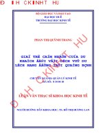 Giá trị cảm nhận của du khách đối với dịch vụ du lịch hang động tại quảng bình 