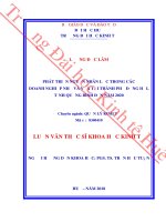Phát triển nguồn nhân lực trong các doanh nghiệp nhỏ và vừa tại thành phố đồng hới, tỉnh quảng bình đến năm 2020 