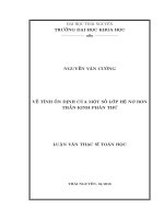 Về tính ổn định của một số lớp hệ nơ ron thần kinh phân thứ 