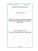 Nghiên cứu ứng dụng giải pháp ổn định mái dốc bằng đinh đất tại khu vực hạ long   quảng ninh (tt) 