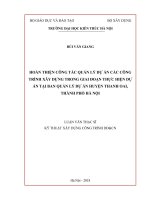 Hoàn thiện công tác quản lý dự án các công trình xây dựng trong giai đoạn thực hiện dự án tại ban quản lý dự án huyện thanh oai thành phố hà nội (tt) 