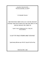 Biện pháp phát triển năng lực cảm thụ thẩm mĩ cho học sinh lớp 10 trong dạy học đọc hiểu sử thi, truyện thơ dân tộc thiểu số (Luận văn thạc sĩ)