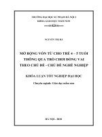 Mở rộng vốn từ cho trẻ thông qua trò chơi đóng vai theo chủ đề   chủ đề nghề nghiệp